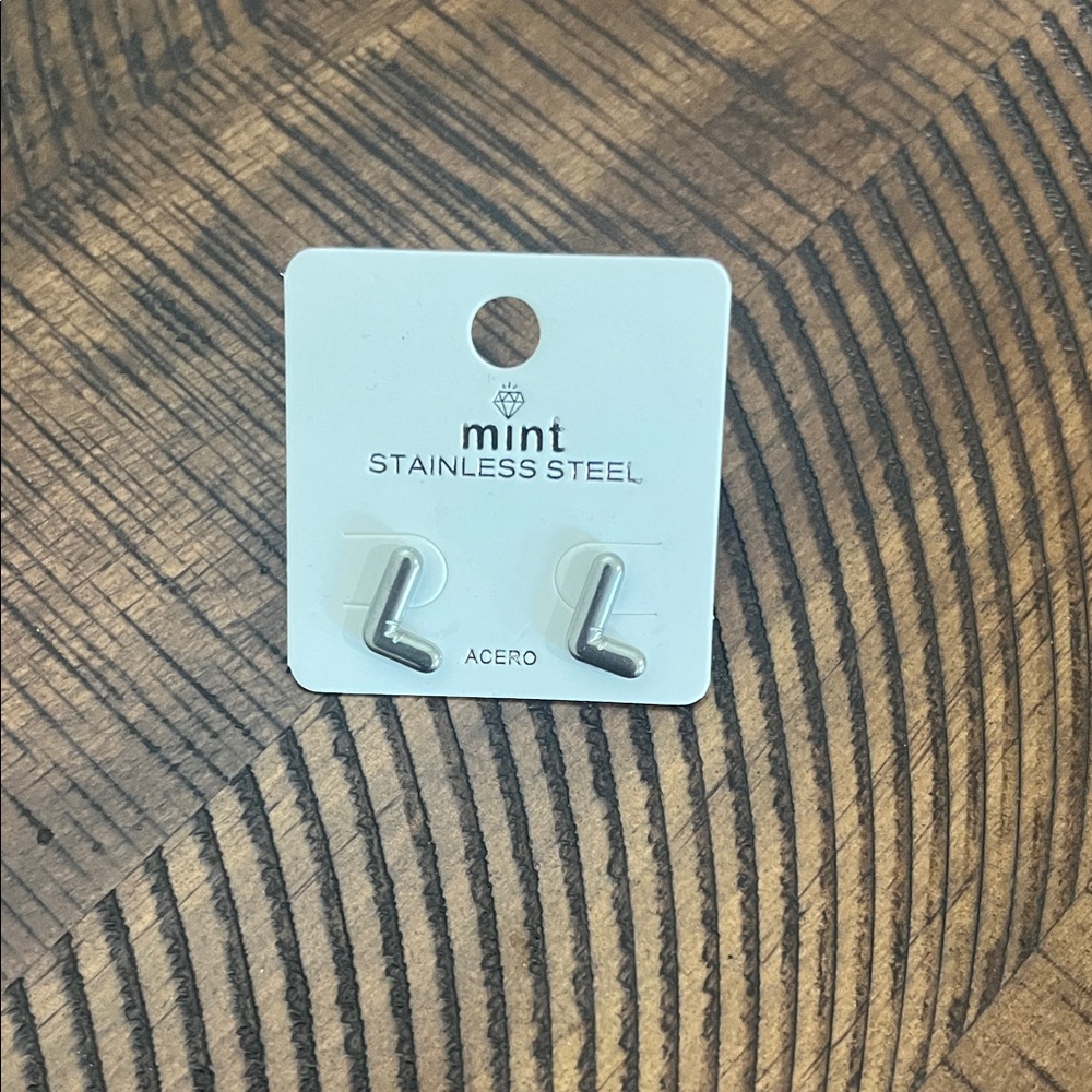 mint Stainless Steel Silver Stud Earrings
